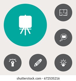 Set Of 6 Creative Icons Set.Collection Of Concept , Stand , Scheme Elements.