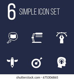 Set Of 6 Creative Icons Set.Collection Of Science, Writing, Arrow And Other Elements.