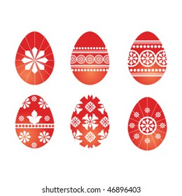 Set of 6 decorative Easter eggs