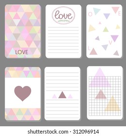 A set 6 design printable journaling cards for notes cartoon flowers hand drawn