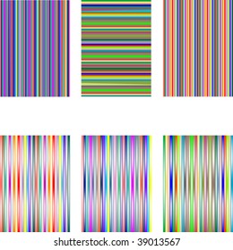 set of 6 different stripes isolated on white, vector art illustration; more stripes and textures in my gallery