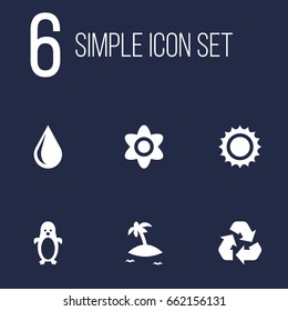 Set Of 6 Ecology Icons Set.Collection Of Conservation, Blossom And Other Elements.