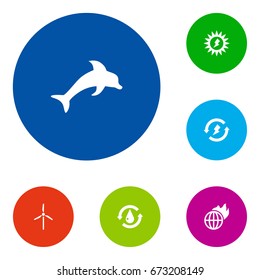 Set Of 6 Ecology Icons Set.Collection Of Renewable, Fan, Treatment And Other Elements.