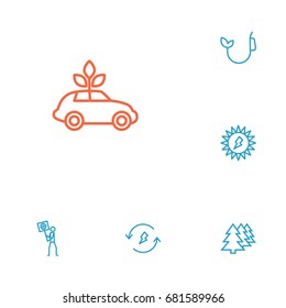 Set Of 6 Ecology Outline Icons Set.Collection Of Ecologist, Ecol, Afforestation And Other Elements.