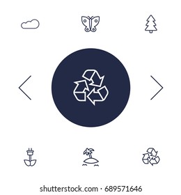 Set Of 6 Ecology Outline Icons Set.Collection Of Butterfly, Fir Tree, Eco Energy And Other Elements.