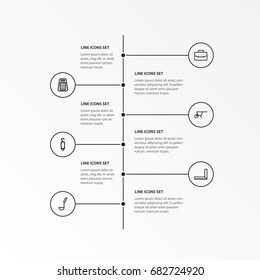 Set Of 6 Editable Apparatus Outline Icons. Includes Symbols Such As Handcart, Hook, Grater. Can Be Used For Web, Mobile, UI And Infographic Design.