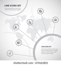 Set Of 6 Editable Cleanup Icons. Includes Symbols Such As Worker, Disinfection, Lavatory And More. Can Be Used For Web, Mobile, UI And Infographic Design.