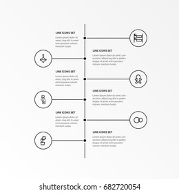 Set Of 6 Editable Relatives Outline Icons. Includes Symbols Such As Wizard, Pregnancy, Flowerpot And More. Can Be Used For Web, Mobile, UI And Infographic Design.