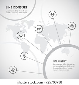 Set Of 6 Editable Zoo Outline Icons. Includes Symbols Such As Mouse, Elephant, Sheep And More. Can Be Used For Web, Mobile, UI And Infographic Design.