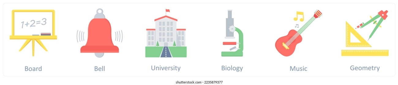 Un conjunto de 6 íconos de la educación como la graduada, la solución inteligente