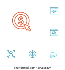 Set Of 6 Engine Outline Icons Set.Collection Of Style, Stock Exchange, Scan And Other Elements.