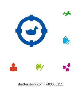 Set Of 6 Entertainment Icons Set.Collection Of Drawing, Learning, Jigsaw And Other Elements.