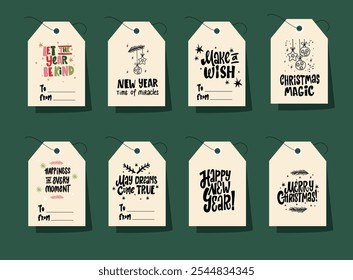 A set of 6 festive and hand-lettered holiday gift tags. Perfect for adding a personal touch to your holiday gifts. 