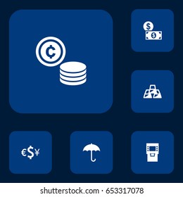 Set Of 6 Finance Icons Set.Collection Of Cash, Terminal, Money And Other Elements.