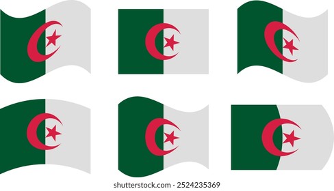Set of 6 flags of algeria
