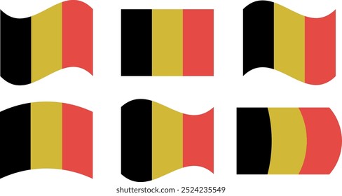 Set of 6 flags of belgium