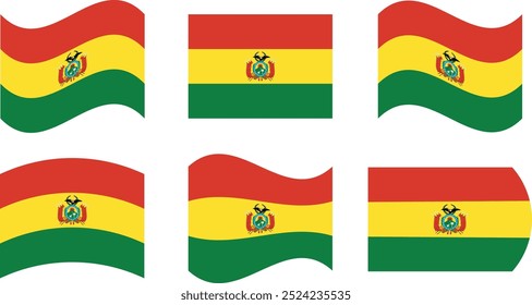 Set of 6 flags of bolivia