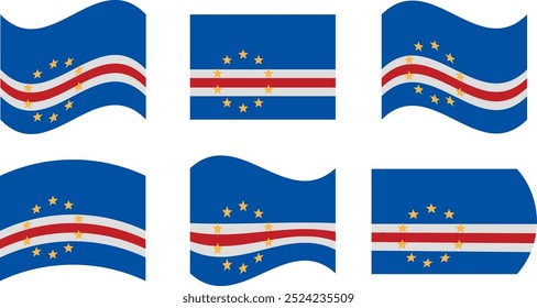 Set of 6 flags of cape verde