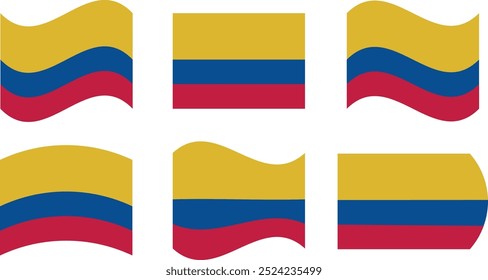 Set of 6 flags of colombia