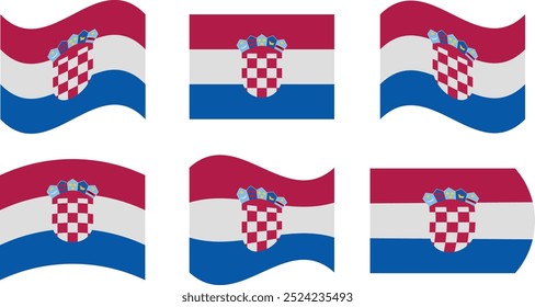 Conjunto de 6 banderas de croacia