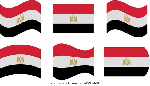 Set of 6 flags of egypt
