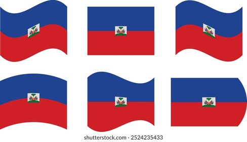 Set of 6 flags of haiti