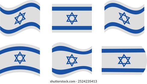 Set of 6 flags of israel