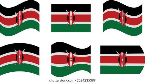 Set of 6 flags of kenya