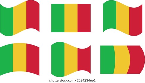 Conjunto de 6 bandeiras de mali