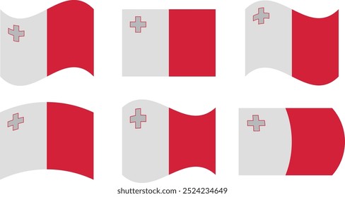 Conjunto de 6 banderas de malta