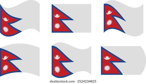 Set of 6 flags of nepal