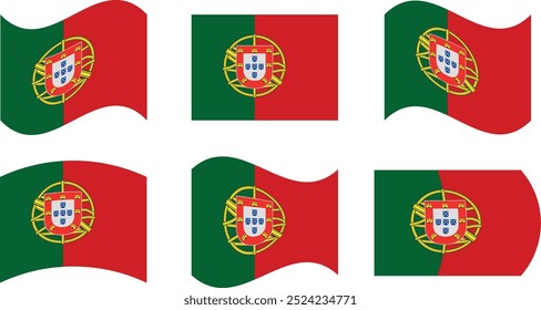 Conjunto de 6 bandeiras de portugal