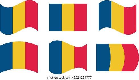 Set von 6 Flaggen von Romantik