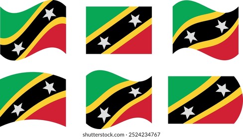 Set von 6 Flaggen von saint kitts
