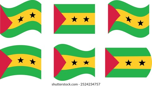 Set of 6 flags of sao tome