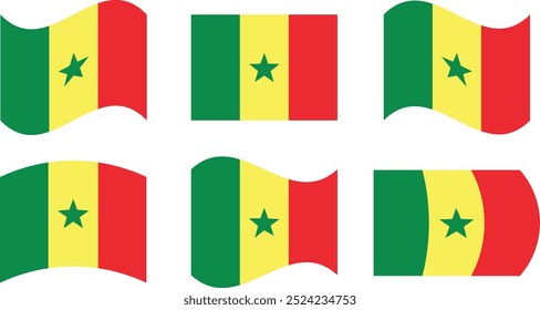 Set of 6 flags of senegal