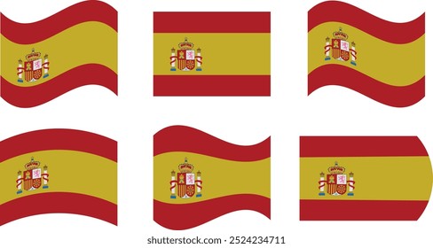 Set of 6 flags of spain