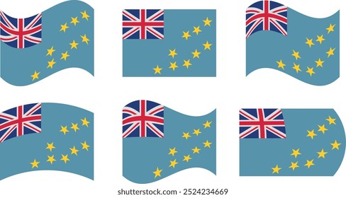 Set of 6 flags of tuvalu