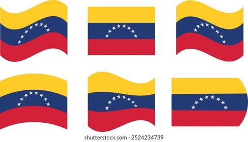 Set of 6 flags of venezuela