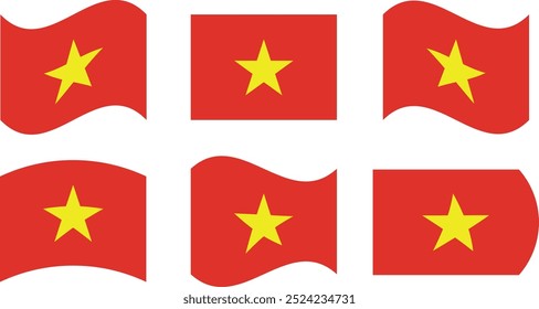 Conjunto de 6 banderas de Vietnam