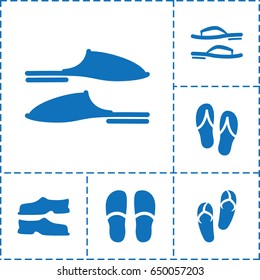 set of 6 flops filled icons such as flip flops