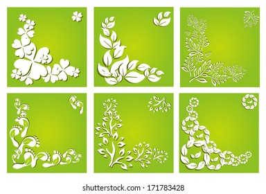 set of 6 floral invitations for ecological and environmental events