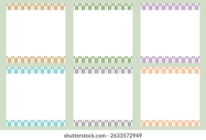 Set of 6 Frames with Yagasuri Pattern