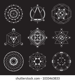 Set of 6 geometrical elements. Sacred Geometry.