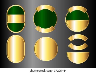 Set of 6 gold badges