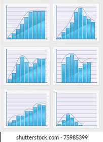 Set of 6 graph icon variations