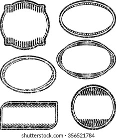 Set of 6 grunge rubber stamps templates