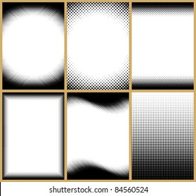 Set of 6 halftone frame patterns. All of them can be tilled vertically. You can also change their height easily.