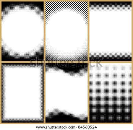 Set of 6 halftone frame patterns. All of them can be tilled vertically. You can also change their height easily.