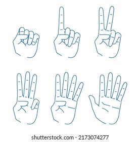 Set 6 Hand Illustrations Line Drawing Stock Vector (Royalty Free ...